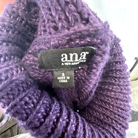 ANA Size Small Purple vest sweater A new Approach pull over roll over collar - Picture 4 of 10